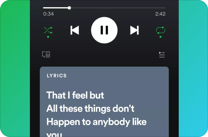 Spotify-Songtextseite